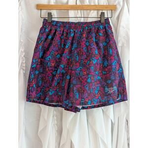 Reebok Shorts Mens Small Swim Trunks Geometric Purple/Orange/Teal VTG 80s/90s